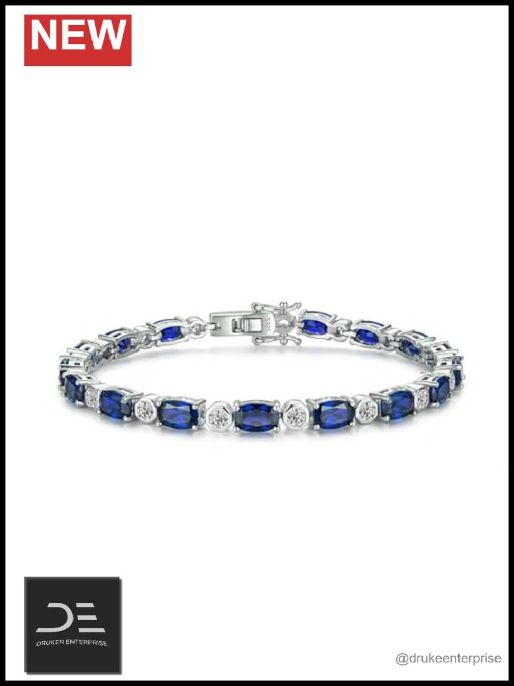 S925 Sterling Silver Birthstone Tennis Bracelet for Women 7.2 Inch